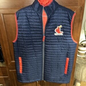 St Louis Cardinals Adult Puffy Vest  Blue With Embroidered Logo Unisex XL